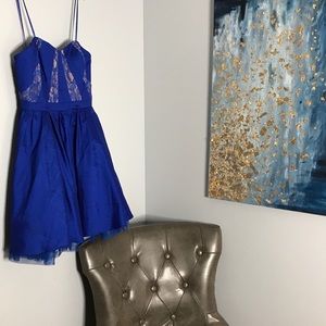 Stunning! Strapless Royal Blue Homecoming Dress ✨